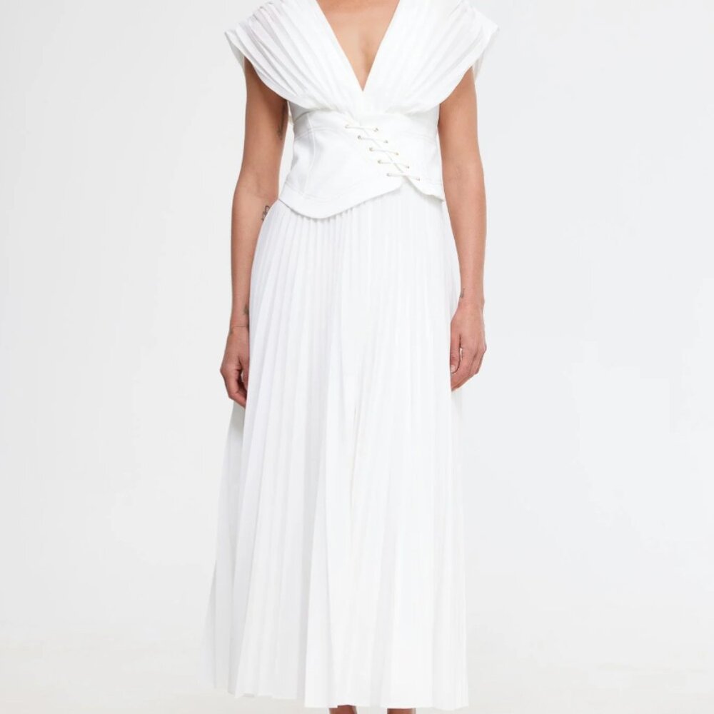Acler Airlie White Midi Dress